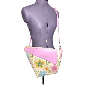 Vtg Y2K Crossbody Purse Floral  Convertible Backpack Shoulder Bag Tote STAINED